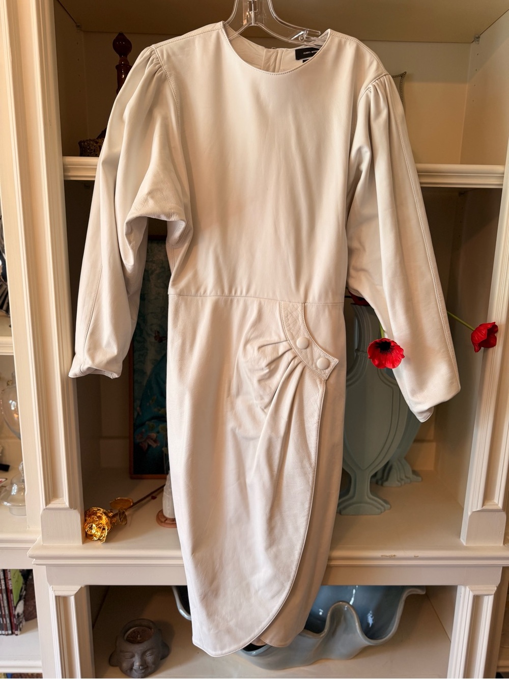 Isabel Marant white Midi Dress with Puff Sleeves - Picture 2 of 5